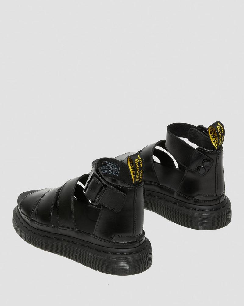 Sandalias De Gladiador Dr Martens Clarissa II Cuero Mujer Negros | MX 492GSO